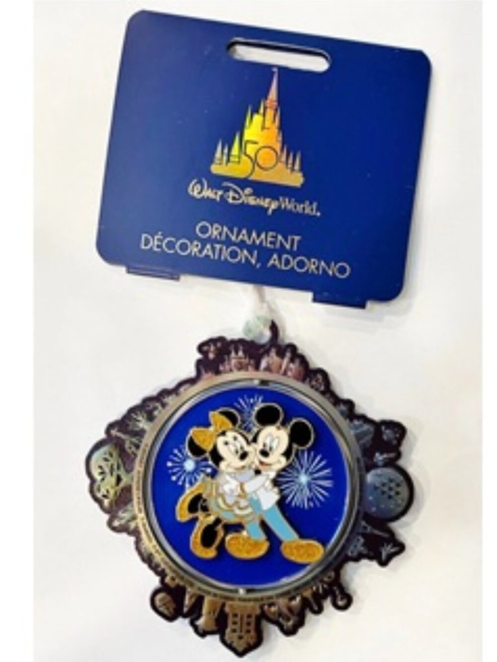 Disney Parks 2023 50th Anniversary Finale Mickey Minnie Spinner Ornament LR Nwt